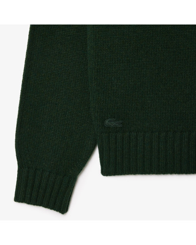 CROCODILE MOTIF CARDED WOOL SWEATER