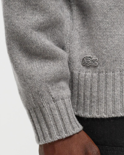 CROCODILE MOTIF CARDED WOOL SWEATER